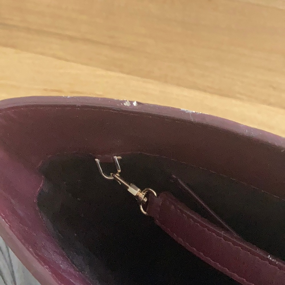 STAUD Burgundy Bag with Black Handles - Picture 3 of 6